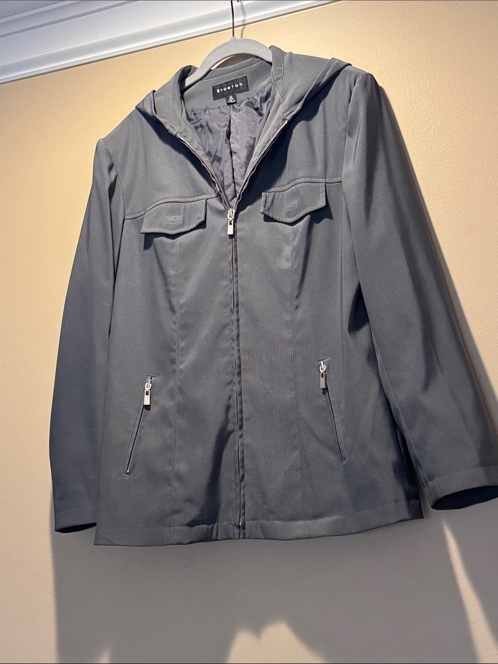 Light Gray Hooded Utility Jacket